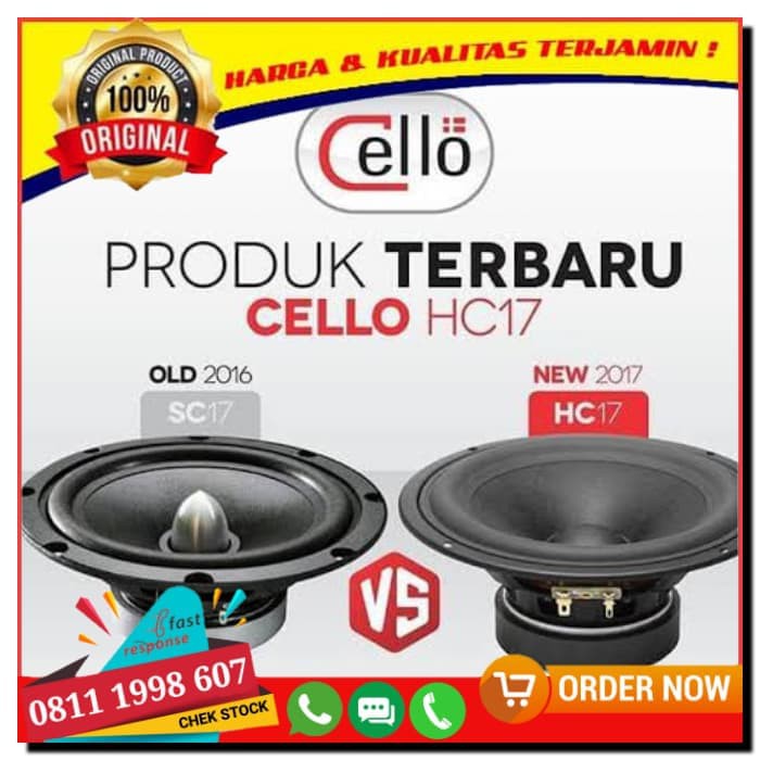 Speaker Midbass CELLO HC17 Speaker 6 5 Inch Midbass CELLO HC17