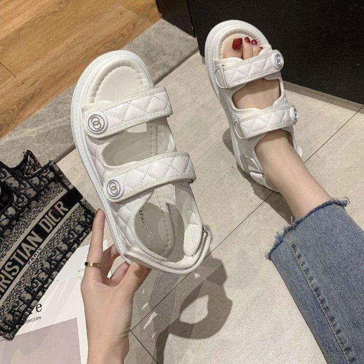 Free BOX Sandal Wanita Wedges Korean Style Elegant Sandal Cewek Hak Tinggi Model Kekinian Sandal Perempuan Fashionable NS019