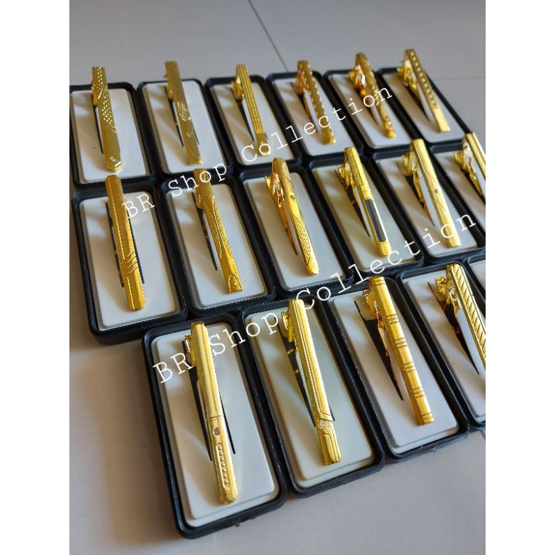 Jepit dasi pakai box paket box jepit dasi gold dan silver klip dasi premium8