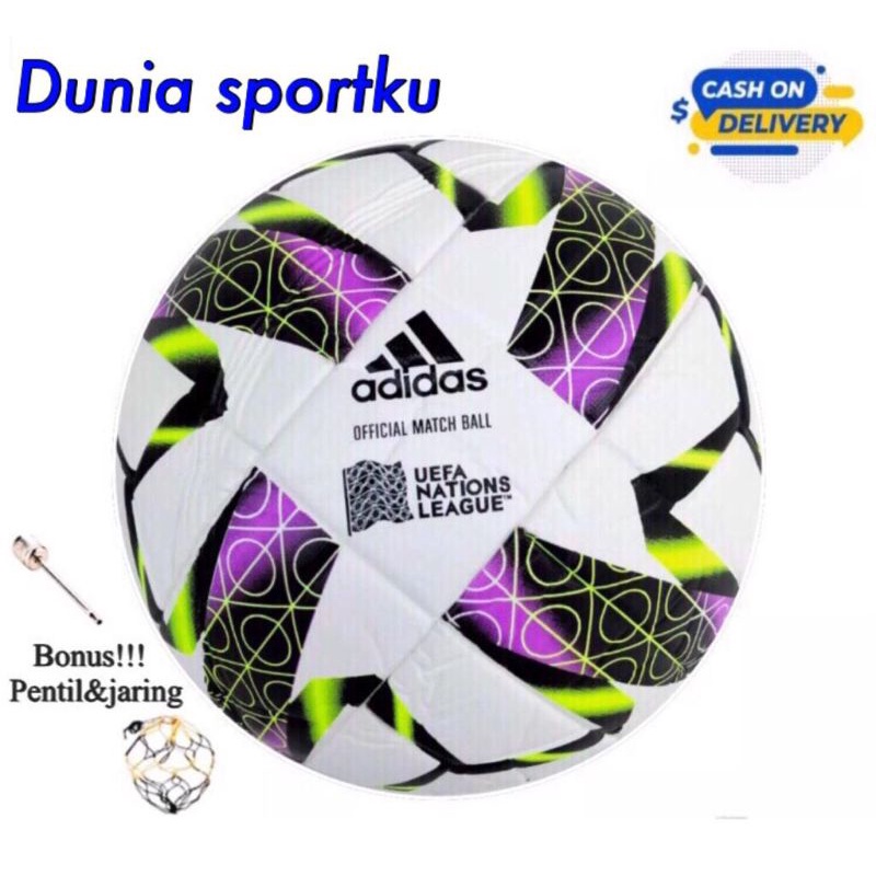 Bola sepak/Bola kaki ADIDAS UEFA NATIONS LEAGUE Original asli OFFICIAL MATCH BALL 100% WATER RESISTA