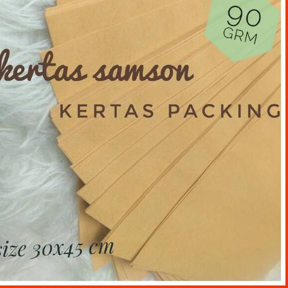 

(TERBARU) 45x30 cm Kertas samson 90 gsm kertas coklat packing olshop polos lembaran isi 50 lembar ♦♥