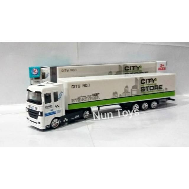 Mainan Diecast Mobil Truck Box Kontainer City Store