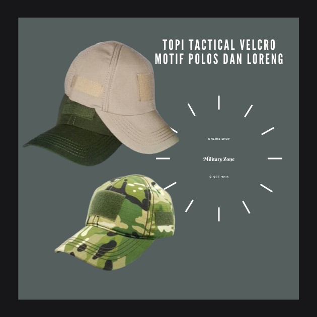 Grosir (SSC) PROMO  GROSIR TOPI TACTICAL MOTIF POLOS LORENG CAMO MURAH BANDUNG Velcro OUTDOOR