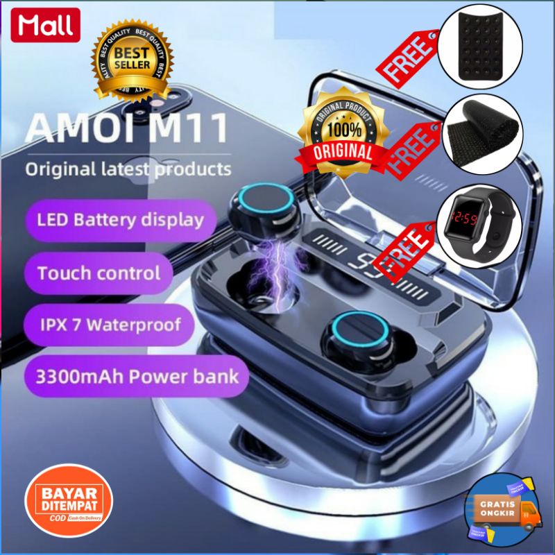 HEADSET BLUETOOTH M 11 TWS BAS IPX 7