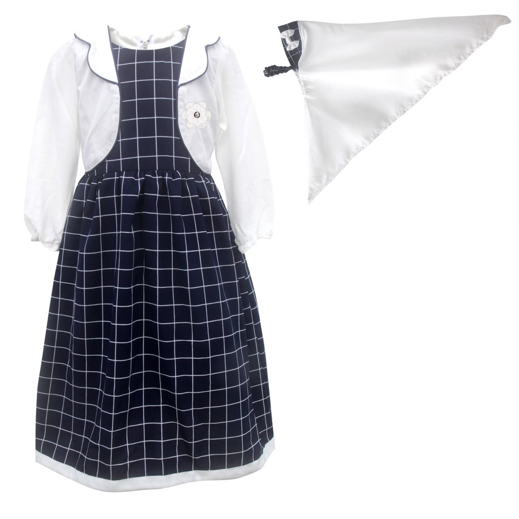 Two Mix Baju Muslim Anak Perempuan Motif Kotak -  Gamis Anak Perempuan Usia 1-12 Tahun 4146-1