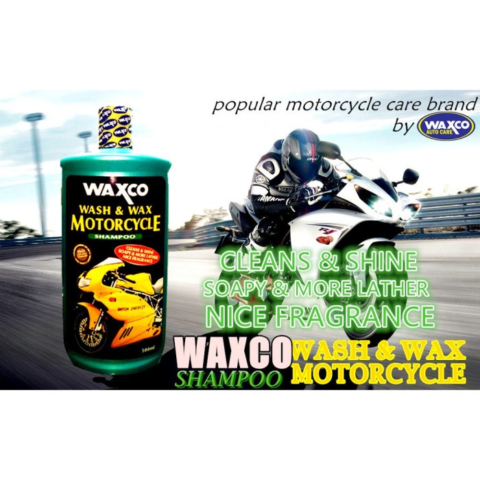 Waxco Wash &amp; Wax Motorcycle Shampoo 500 ml Sampo Cuci Motor Mobil