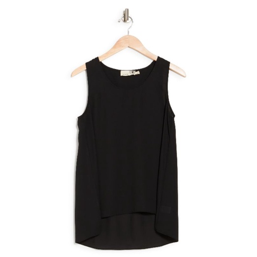 Tank top Everleigh Black Atasan blus hitam polos branded wanita