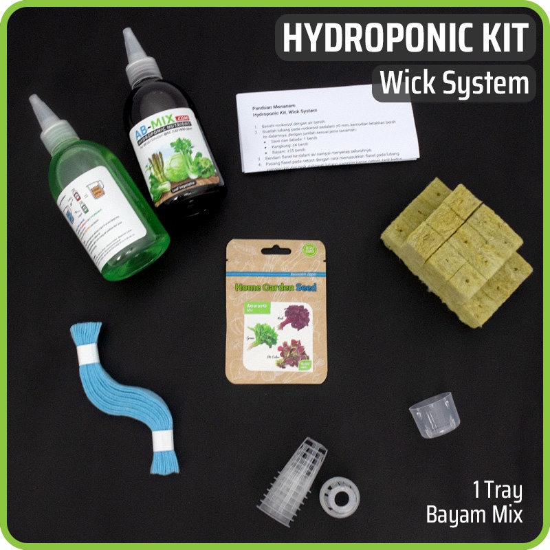 Paket Pemula Hidroponik Lengkap - Hydroponic Kit Wick System - 1 Baki