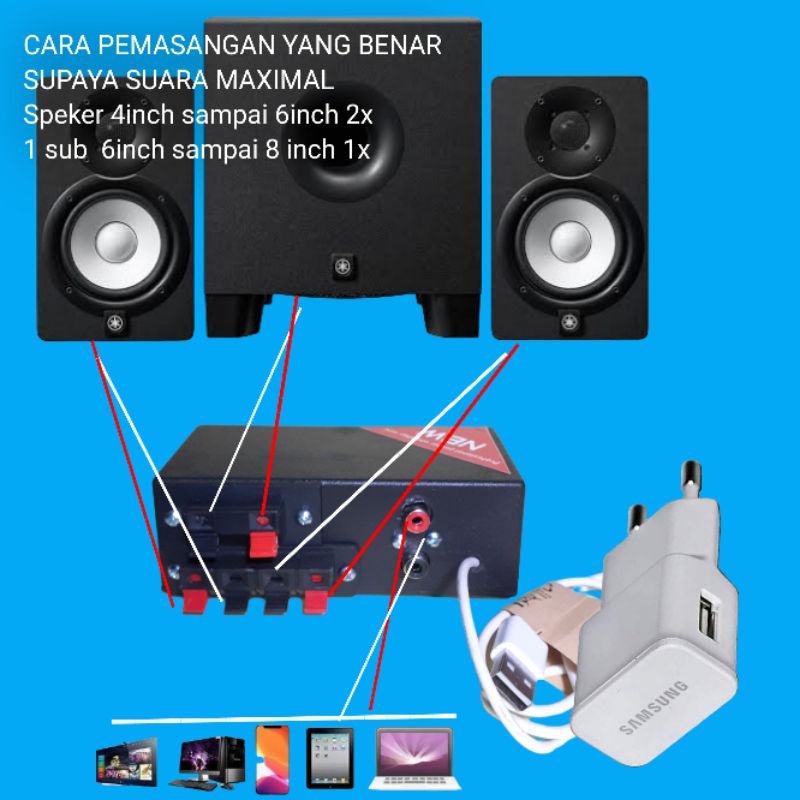 PROMO POWER AMPLIFIER MINI VOLUME BASS TREBLE HIGH QUALITY