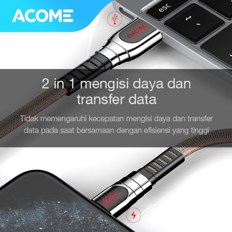 ACOME Kabel Data Type-C 100cm cable  AiC Fast Charging 3A Garansi Resmi 1 Tahun AKC-010