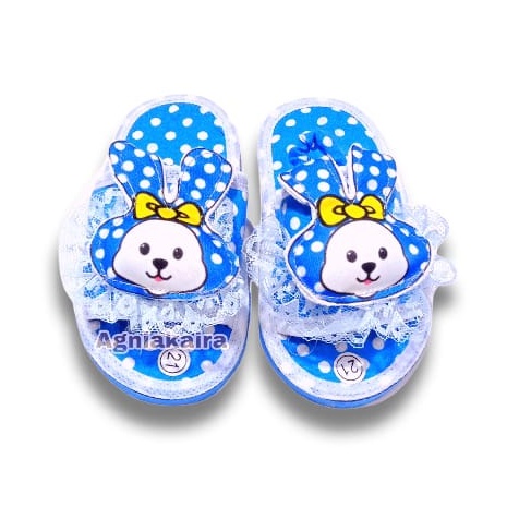 Sandal Selop Bayi Motif Polkadot Boneka Terbaru Lucu High Qualitty