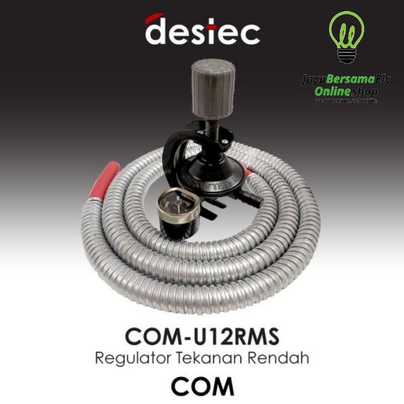 Paket Kepala Gas / Regulator Gas Meter + Selang Destec COM-U12RMS Tekanan Rendah