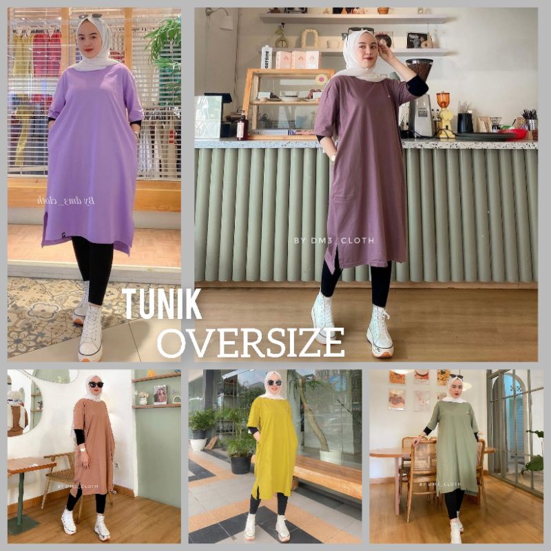Tunik  Dm3 Original / Tunik Polos / Tunik Kaos Wanita. Oversize Jumbo / Kaos Polos Wanita Terbaru Ke