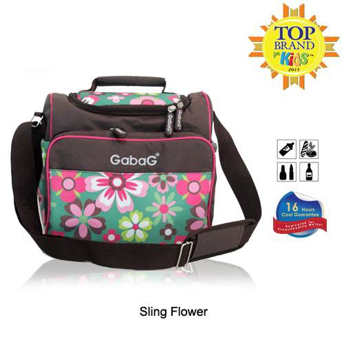 GABAG Sling Flower Tas Selempang Cooler Susu ASI Bayi Motif Bunga