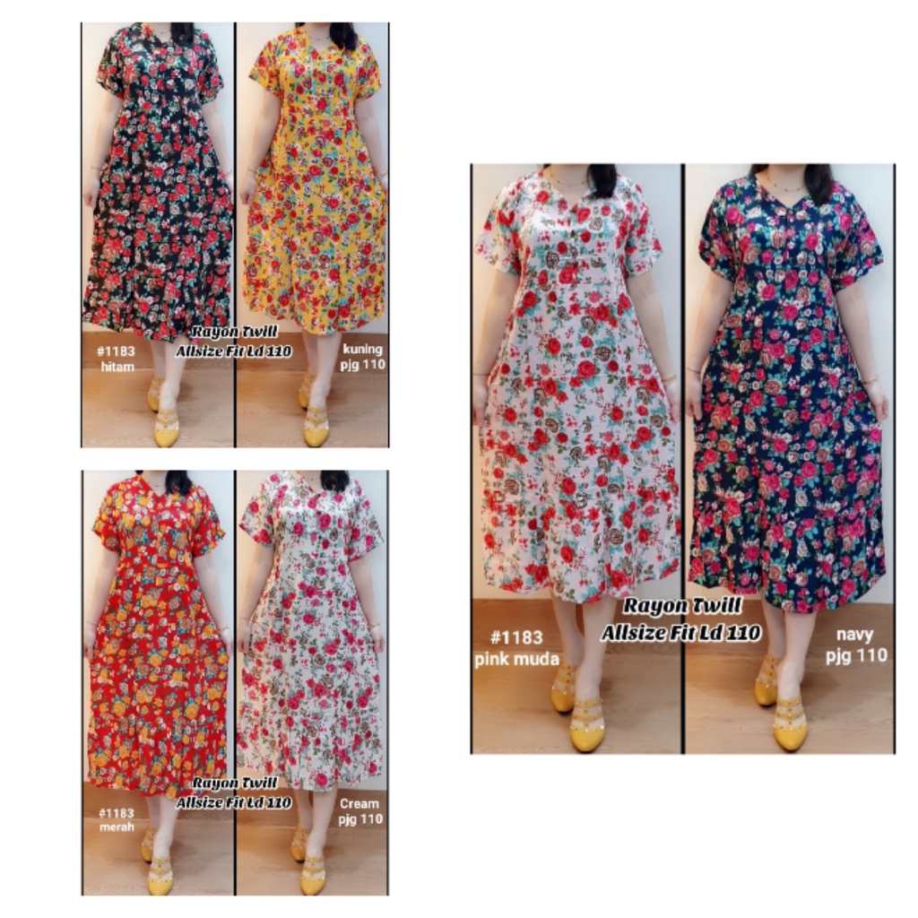 Dress dres rayon bunga/daster pakaian  dirumah