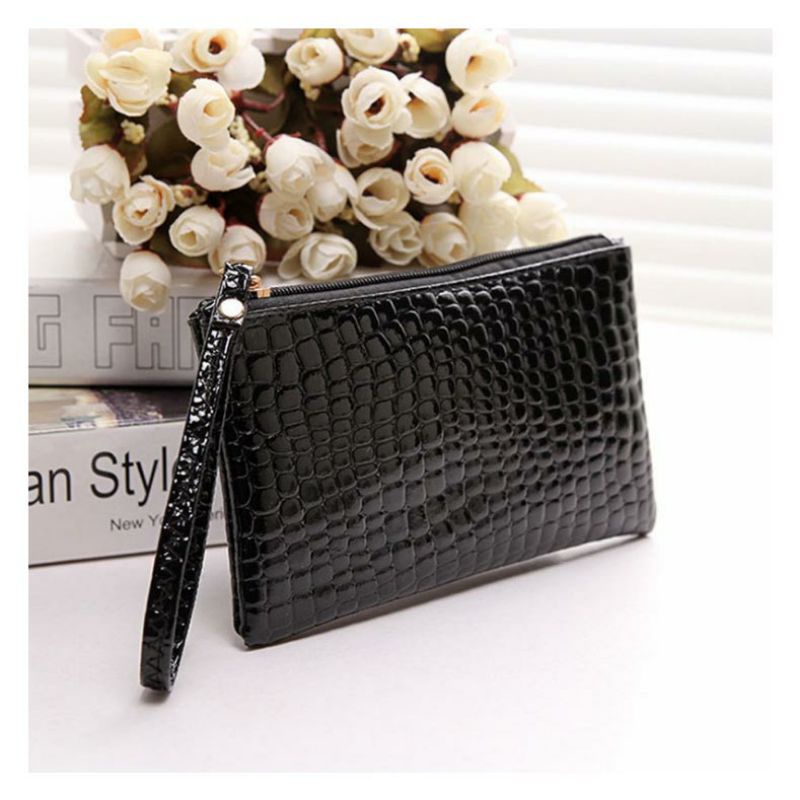 Dompet Tipis Pouch Croco DW16 Simpel Elegan Multifungsi Women Wallet