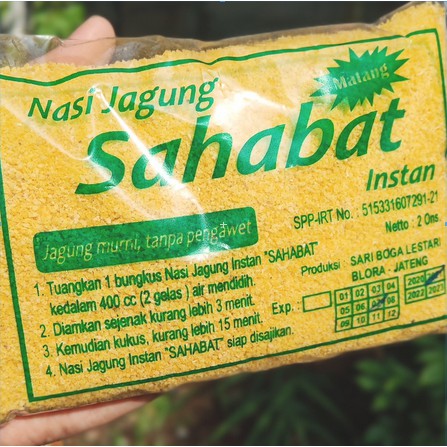 

Nasi Sego Jagung Instan Sahabat - Kuning 200gr