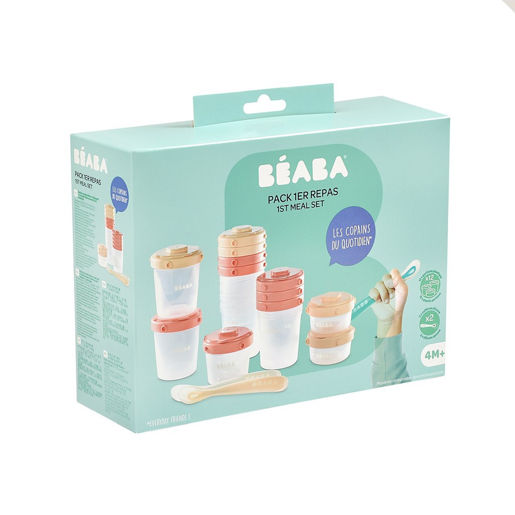 BEABA EXPERT PACK / PRO FOOD MEAL STOTAGE 1st Meal set Portion plus Spoons / wadah mpasi / kotak makan / beaba / beaba container / beaba