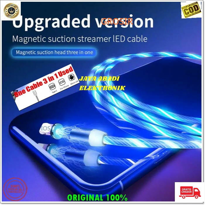 J211 KABEL DATA MAGNET LAMPU LED TEBAL 3A JACK 3IN 1 JENIS CHARGER MAGNETIC SUPPORT FAST CHARGING MAGNETIK FASTER SPEED magnetik cable quick cas hp magnetic magnet charge casan faster asli multi universal multi tc vooc ampere wat original univrsal hp