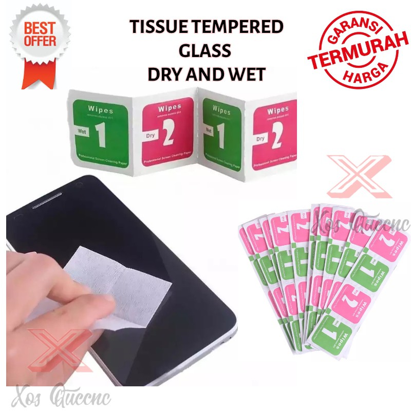 XOQ - Tissue Tisu Tempered Glass Dry And Wet / Tisu Anti Gores / Tisu Pembersih Layar Hp