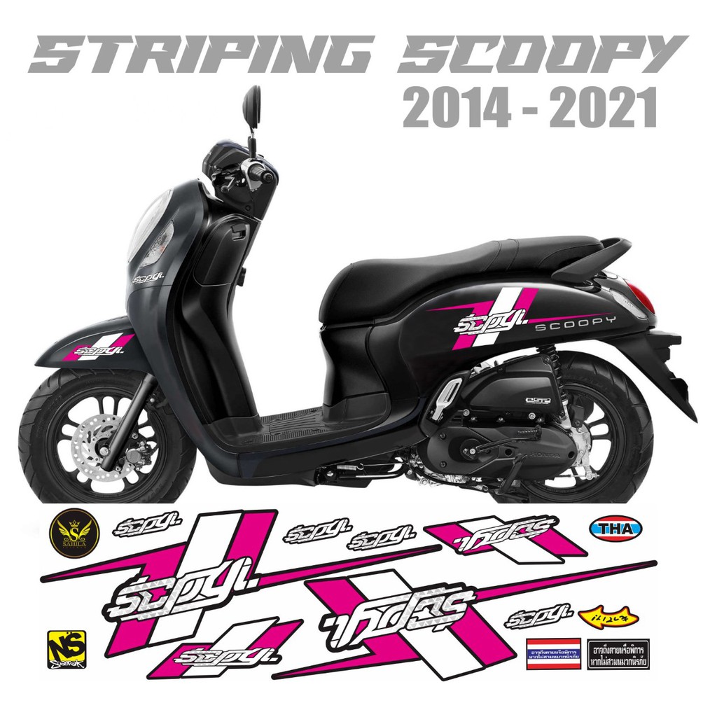 STICKER MOTOR STRIPING HONDA SCOOPY 2012-2021 VARIASI LIS UNGU 05