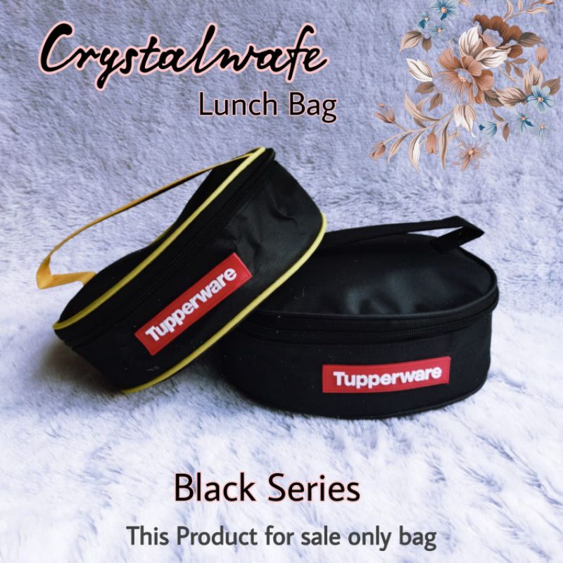 Tas bekal Crystalwafe motif daun &amp; LOGO Zipper Bunga es ( TAS NYA SAJA)