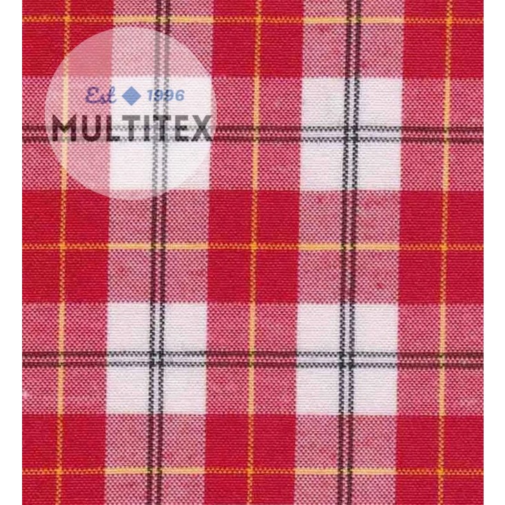 [GULUNGAN] Bahan kain kotak yandet yarndyed kotak merah putih seragam kemeja lembut halus adem katun