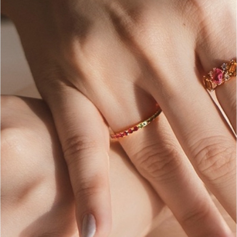 Cincin Emas Listring Rainbow  Korean Simple Kadar 700