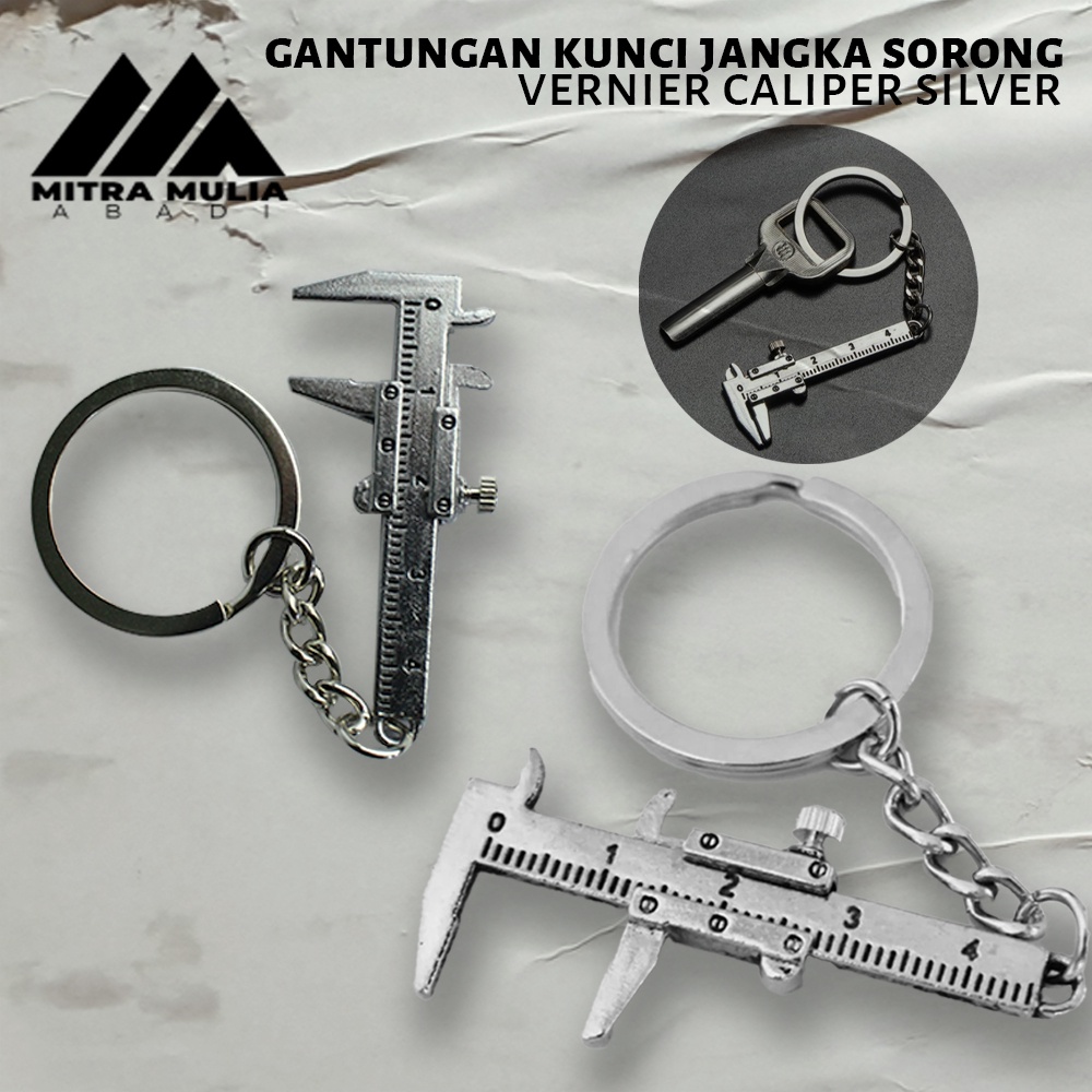 Gantungan Kunci Jangka Sorong | Keychain Jangka Sorong Stigmat Caliper - Silver