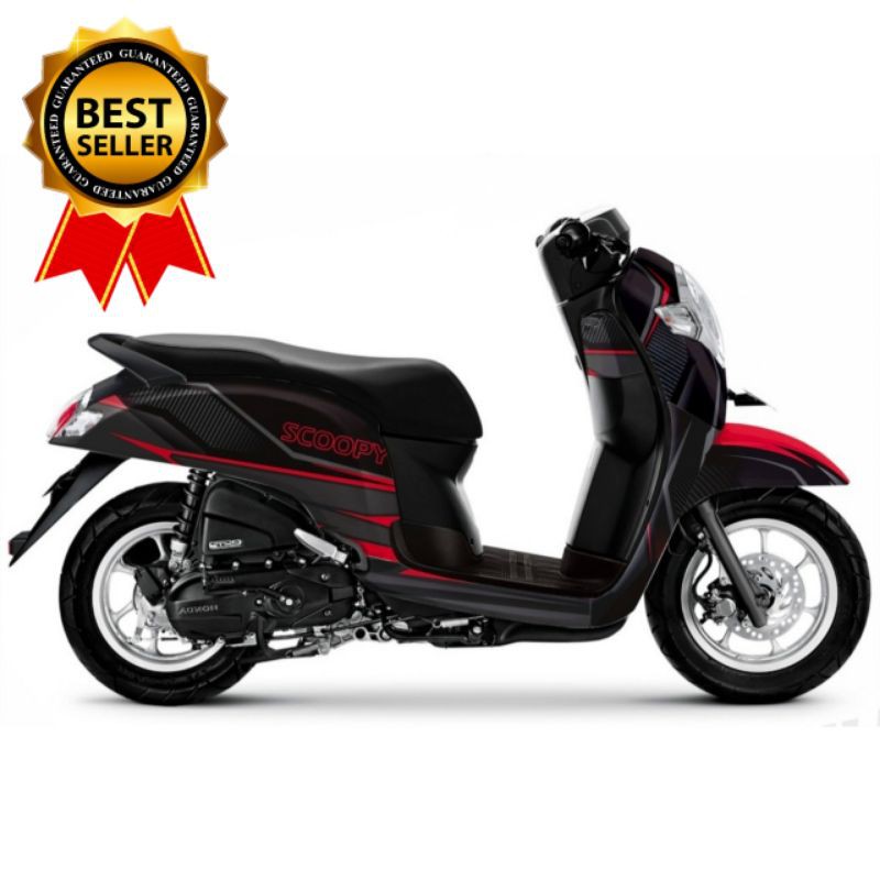 Decal sticker Scoopy fi 2019 hitam merah doff