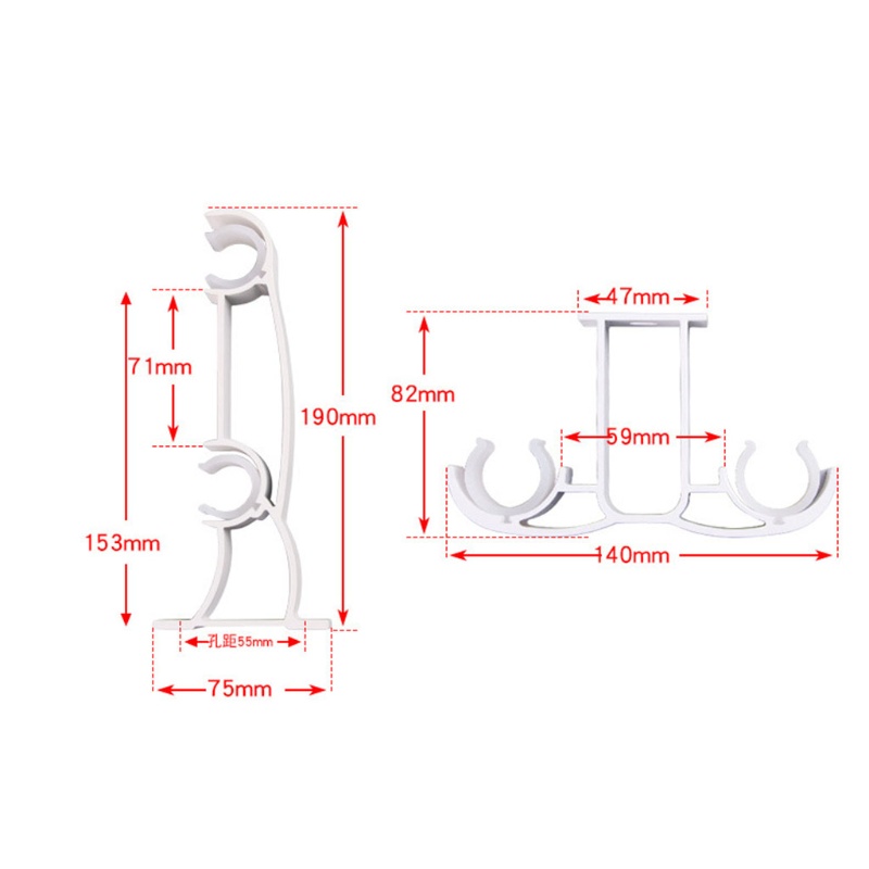 Gro 1pc Braket Batang Gorden Ganda Penahan Perangkat Keras Jendela Dekorasi Rumah Sisi Atas Dipasang Mudah Dipasang