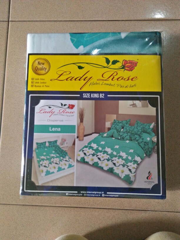 Lady Rose Sprei King Bantal 2 (180x200) - Lena