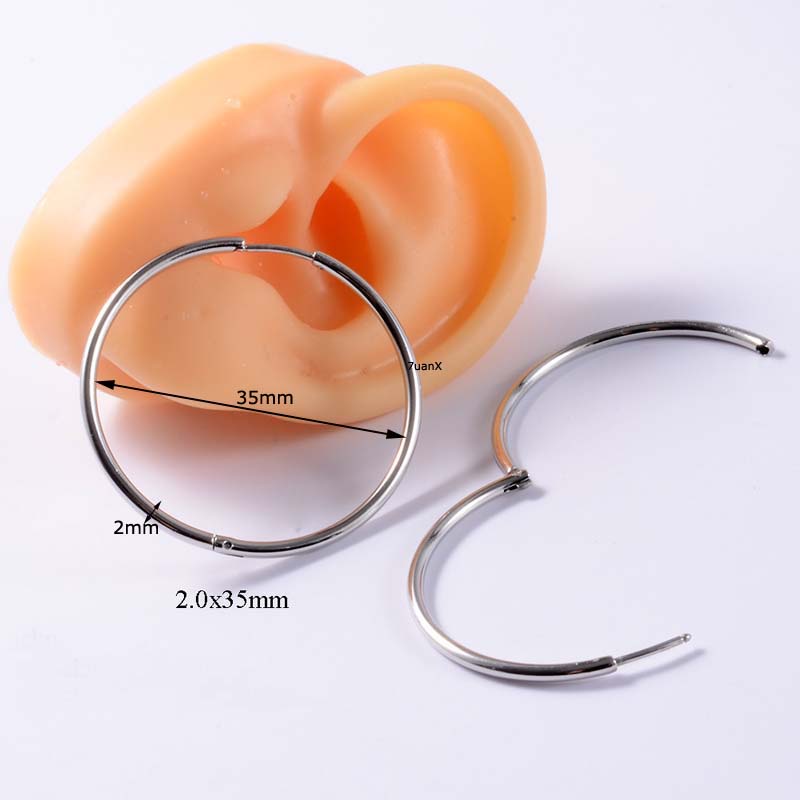 1 Piece Stainless Steel Hoop Cliker Earrings for Unisex Cartilage Piercing Loop Ring