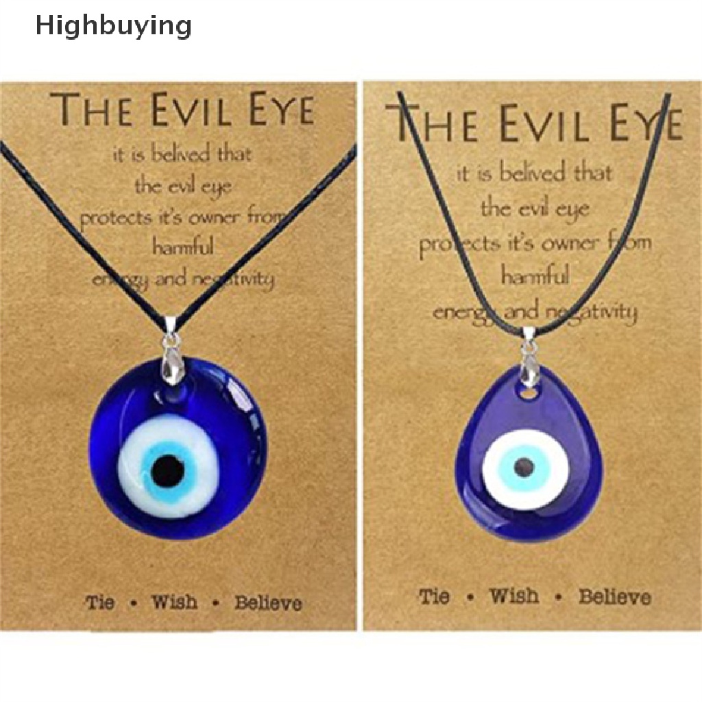 1pc Kalung Liontin Evil Eye Bahan Kaca Warna Biru Ukuran 30mm Untuk Wanita Glory