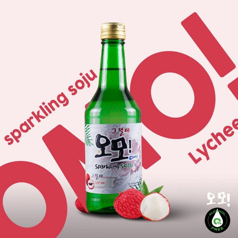 

Soju Halal OMO! Sparkling Soju rasa Lychee Non Alkohol Alkohol Free