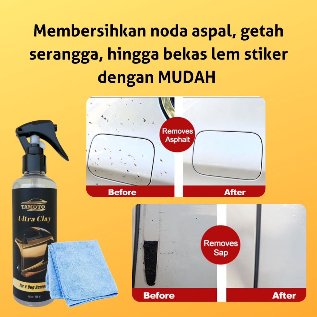 Tar remover - Penghilang / pembersih noda aspal / getah pohon &amp; serangga / clay bar body mobil motor