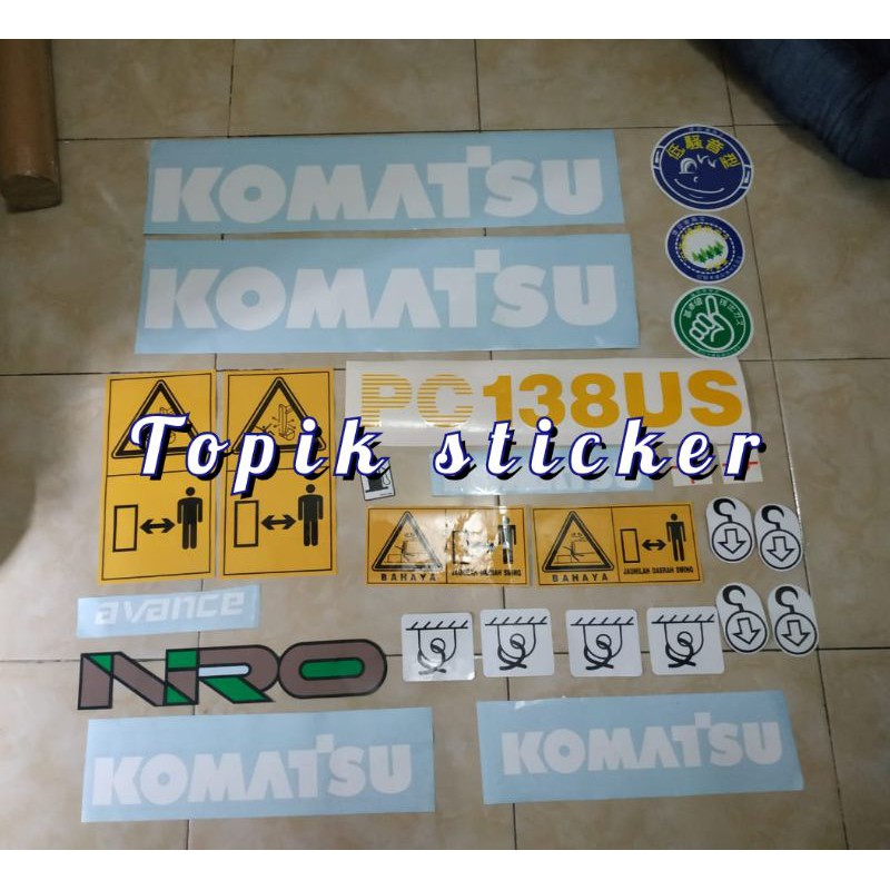 Sticker Mini Excavator KOMATSU PC138Us, Stiker Alat Berat