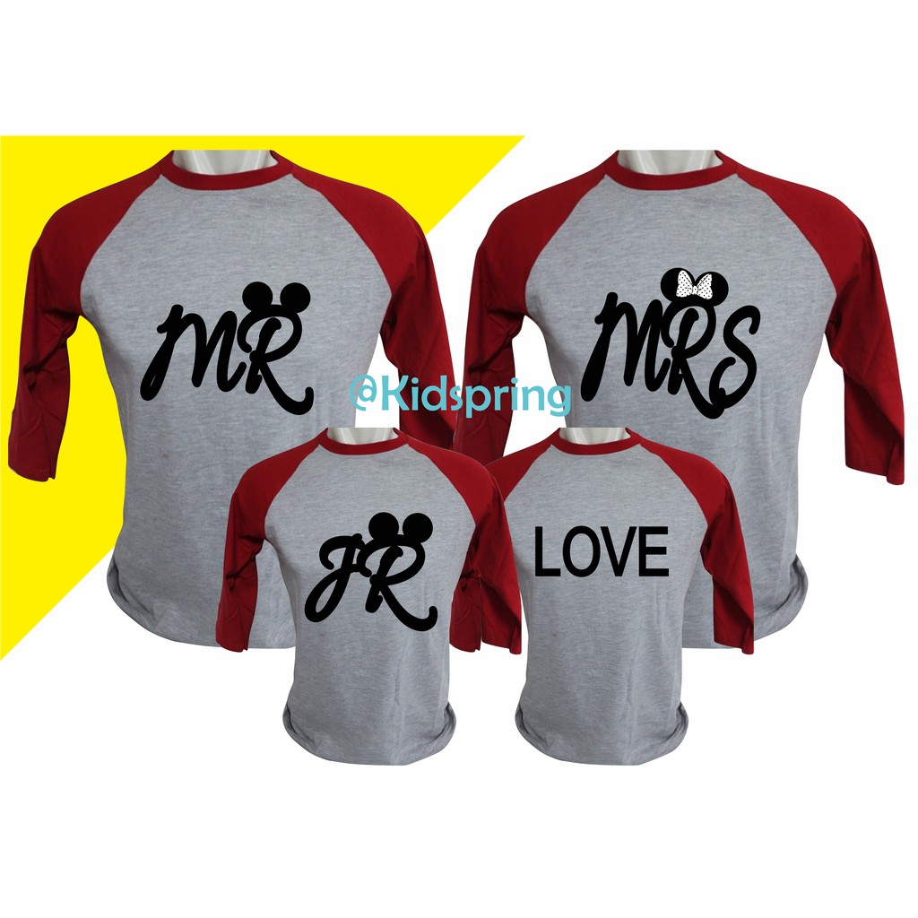 Kaos Raglan Panjang,Raglan 3/4,Raglan Anak Reglan Pria, Reglan Polos Raglan couple MR MRS JR LOVE