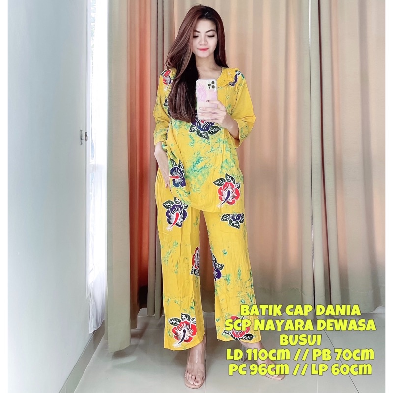 BATIK CAP DANIA ORIGINAL / CP NAYARA DEWASA TANGAN 3/4 BATIK CAP PEKALONGAN ASLI