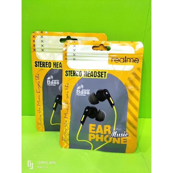 Handset handsfree earphone Realme powerful Bass