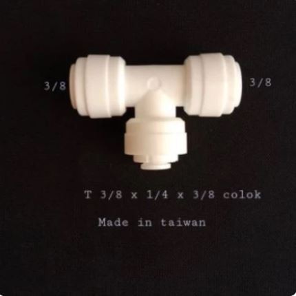 Giri Tirta - T (Tee) Colok 3/8, 1/4 dan 3/8 Inch Untuk Pipa Sambungan Reverse Osmosis