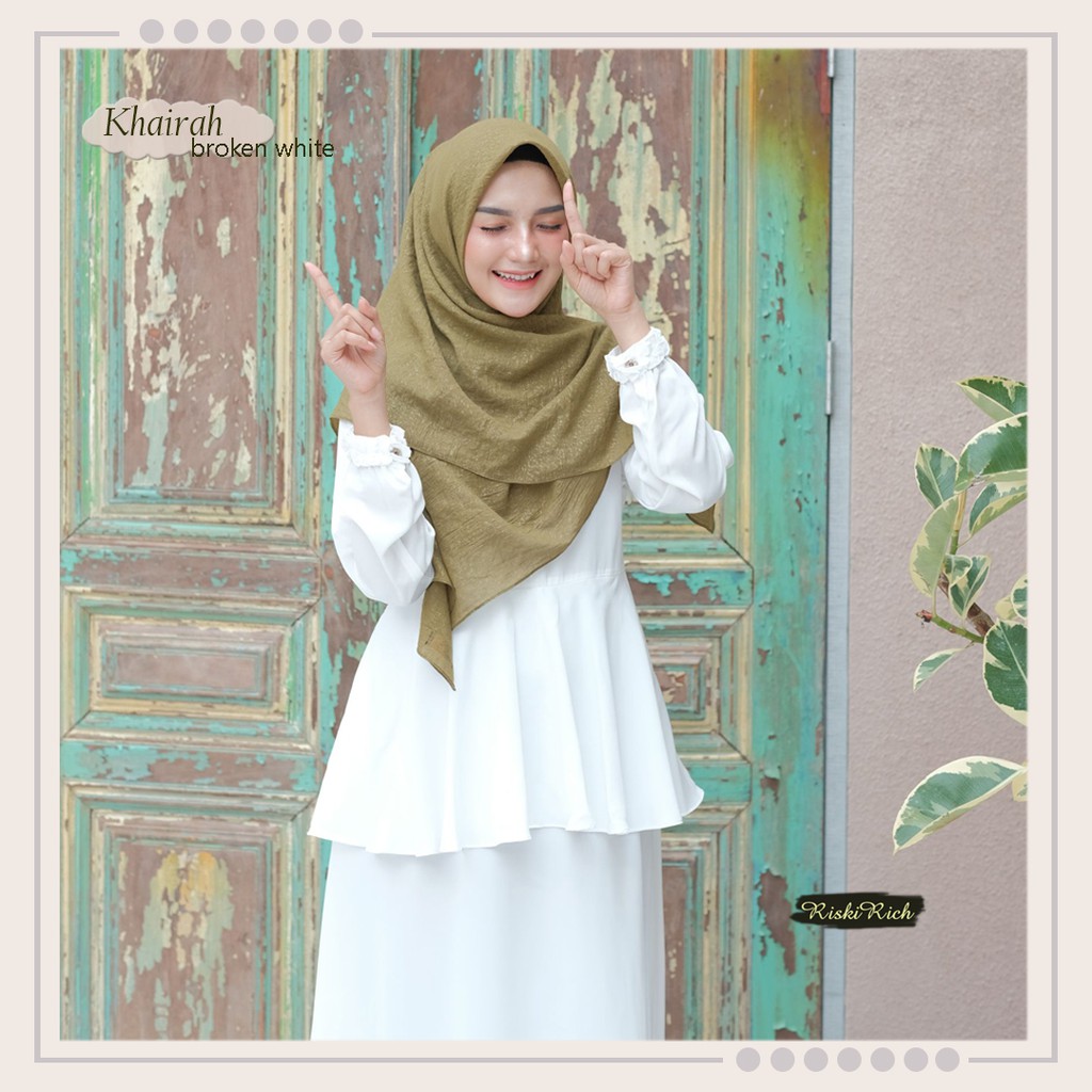 Jilbab Azalea ukuran 120x120 By Riskirich Warna Army