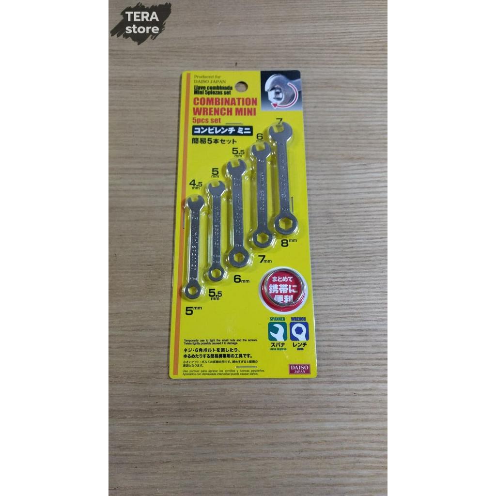 DAISO Combination wrench mini Kunci ring pas mini hex (set isi 5)