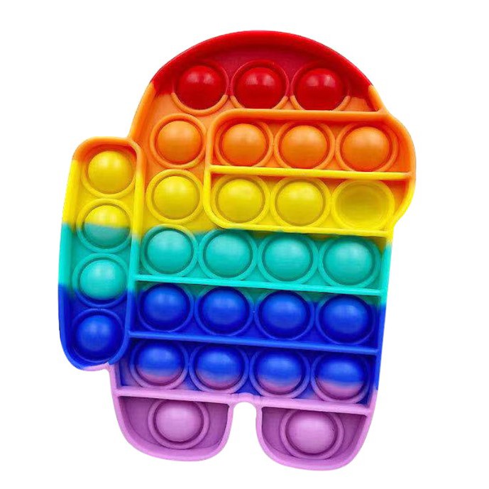【Ready Stock】Color Push Bubble Gadgets Sensory Toys New Rainbow Titok popit mainan AMONG US Pop It Especially To Relieve Pressure Silicone Pressure Relief Toys Squeezes Feeling-Love Section