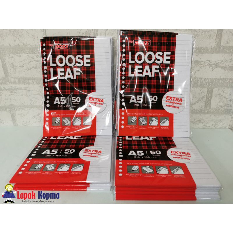

Loose Leaf A5 isi 50 Warna Putih Kertas Binder Kertas Catatan Buku Sekolah Buku Kuliah