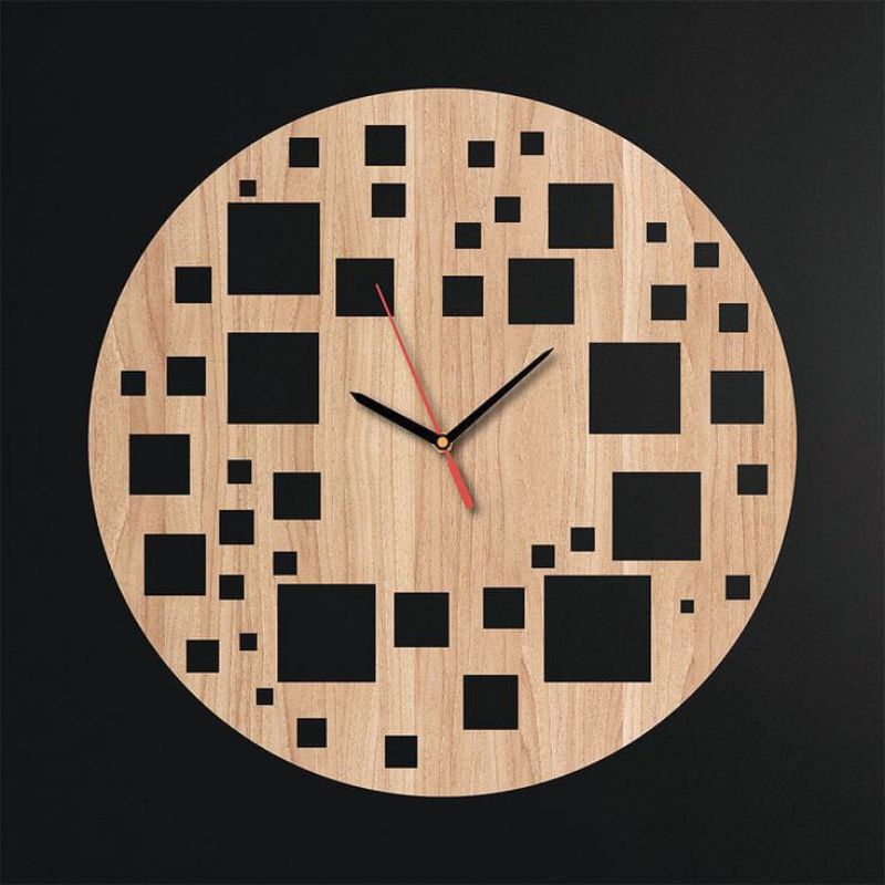 Jam Dinding Model Desain Kayu Unik Dekorasi Pajangan Rumah Retro Vintage-J9