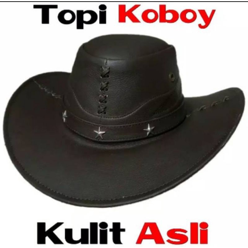 TOPI KOBOY PRIA WANITA KULIT ASLI COBOY COBOI COBOI KEREN