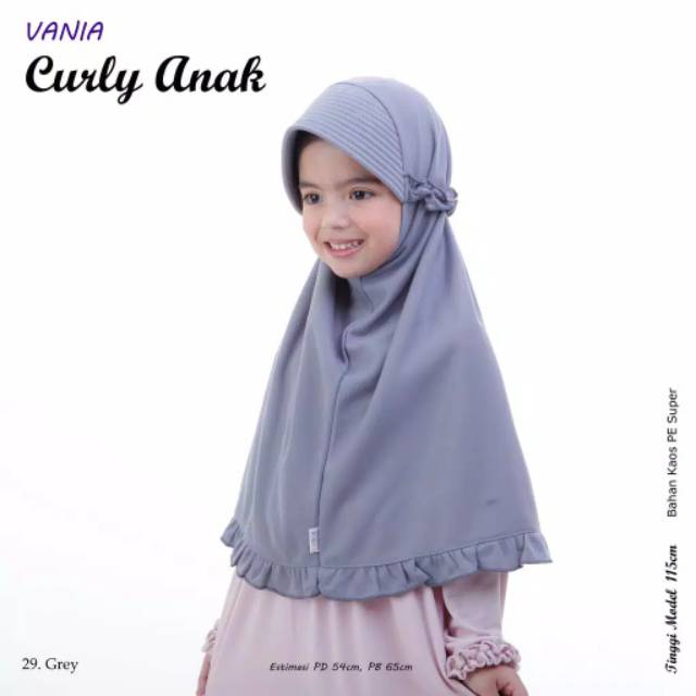 Jilbab anak Vania Curly (All size untuk usia 4-7 tahun)