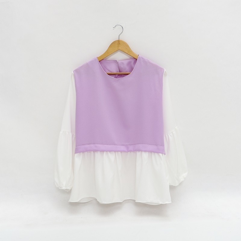 Keyla Blouse - Blouse Big Size - Ukuran S M L XL 2XL 3XL 5L Atasan Jumbo - Blouse Jumbo-Lave Muda