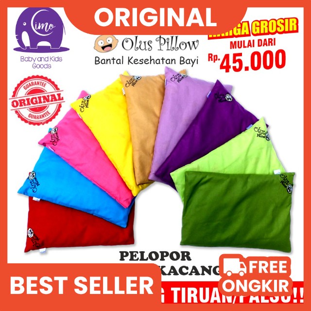 Bantal Bayi kulit kacang hijau bantal peyang 100% asli bantal kesehatan bayi grosir Bean Pillow Bantal anti peyang kulit kacang hijau